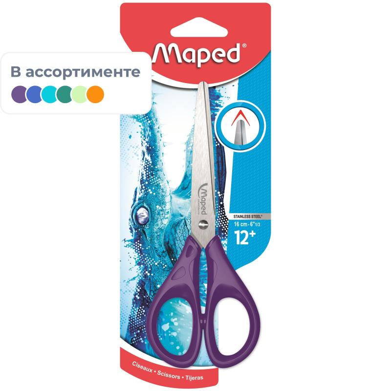 Ножницы Maped PULSE 160мм,нерж.сталь,пласт.симметр.ручки,ассорти,476110