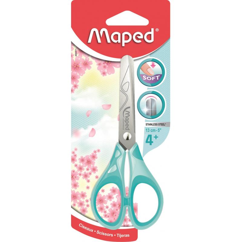 Ножницы Maped ESSENTIALS SOFT PASTEL 130мм,прорезин.симм.руч,ассорт,464411