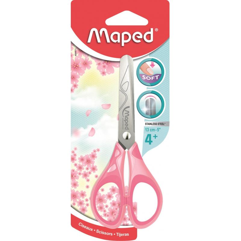 Ножницы Maped ESSENTIALS SOFT PASTEL 130мм,прорезин.симм.руч,ассорт,464411
