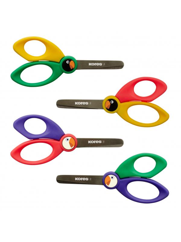 Ножницы детские Kores Birdy,125мм,с пластик. ручками, тупоконечные, ассорти