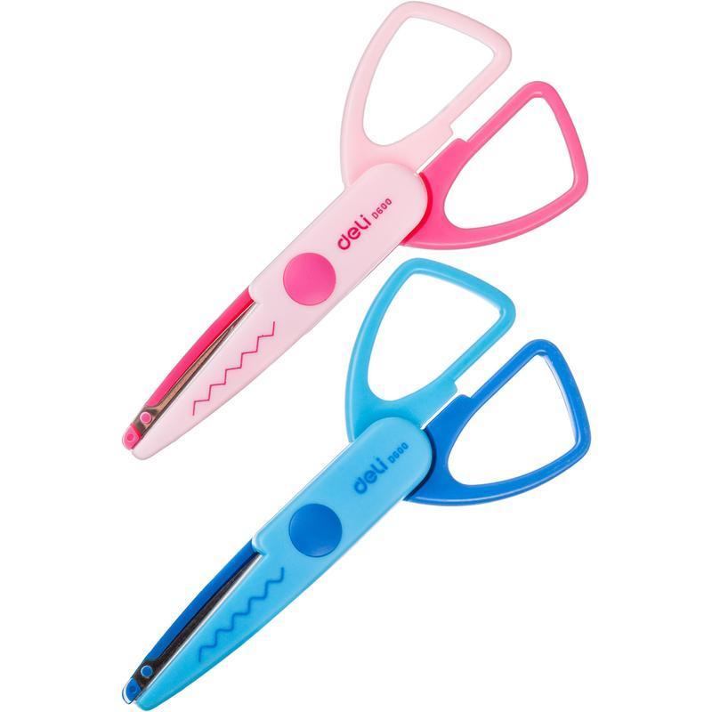 Ножницы детские  Deli ED60001 Neon 136мм, пласт. ручки, сталь,ассорт,блис