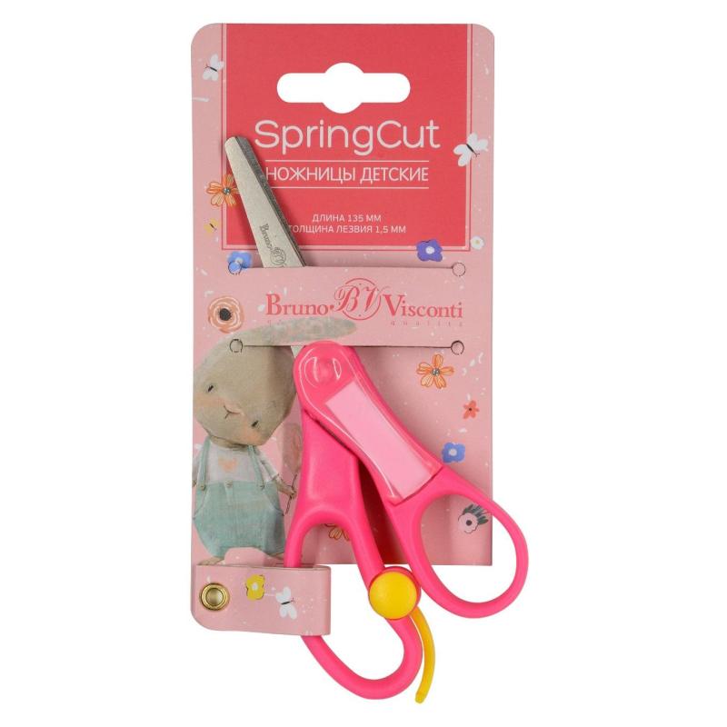 Ножницы детские Bruno Visconti SPRINGCUT 135мм,плас.ручт,воз.мех,60-0019/01