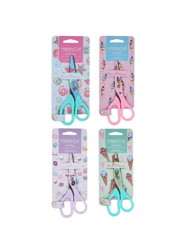 Ножницы детские Bruno Visconti HAPPYCUT 137мм,пл.руч,принт,ассор,60-0033/04