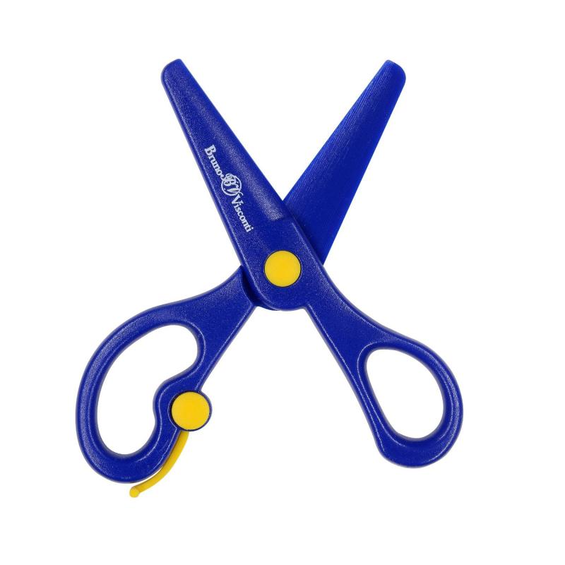 Ножницы детские Bruno Visconti FIRSTCUT 135мм,пл.лез,воз.мех,син,60-0030/01