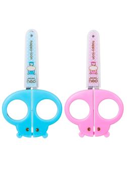 Ножницы детские 128мм Deli E6032, симметр.пласт.ручки,защитн.колп,розовый