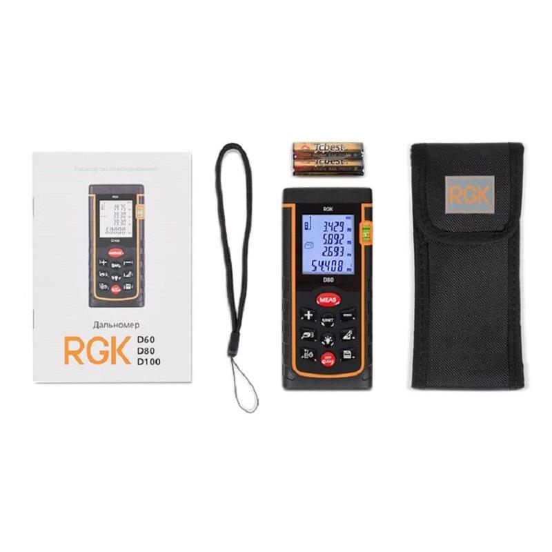 Дальномер лазерный RGK D80 (4610011871832)