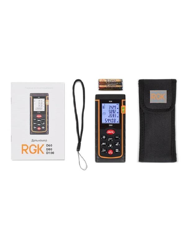 Дальномер лазерный RGK D80 (4610011871832)