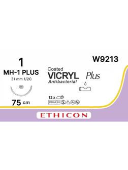 Шовный материал ВИКРИЛ 1, 75 см, кол. 31 мм, 1/2 W9213 12 шт./уп.