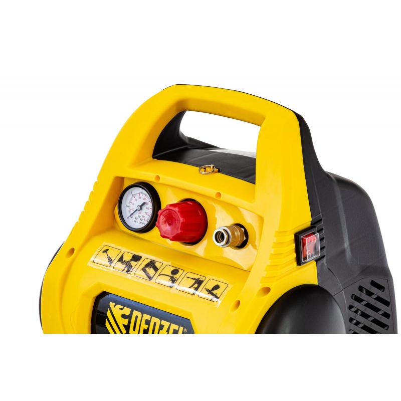 Компрессор поршневой безмасляный DENZEL РС 1/6-180 180 л/мин, 6 л (58057)