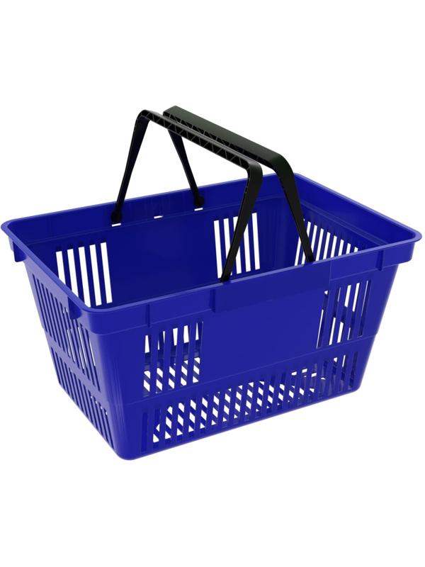 Корзина покупательская ИД пластик с 2-мя ручками на 22 л (5 шт/уп) синяя