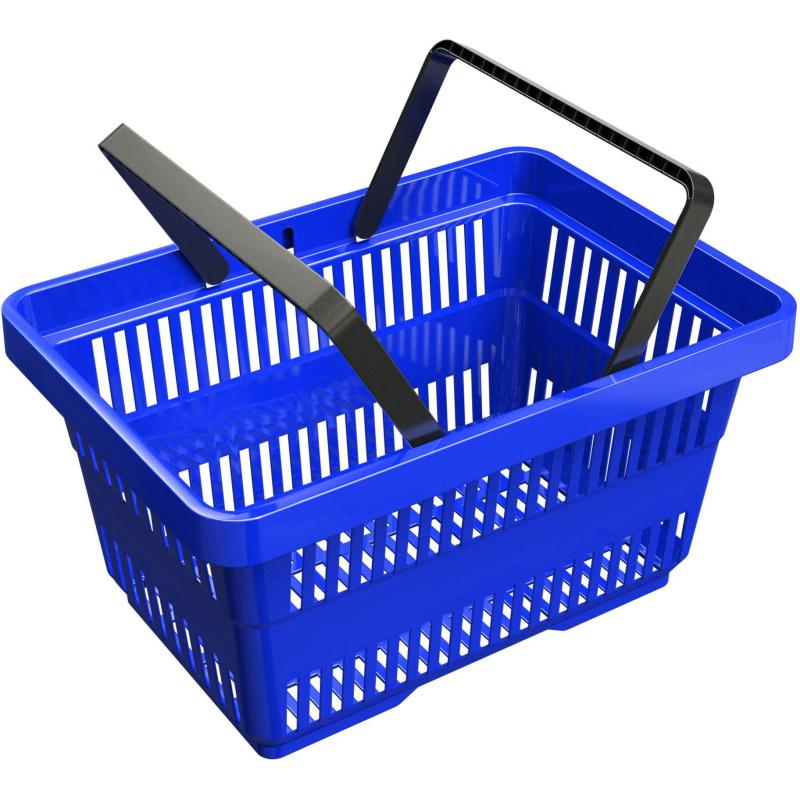 Корзина покупательская ИД пластик с 2-мя ручками на 28 л (5 шт/уп) синяя