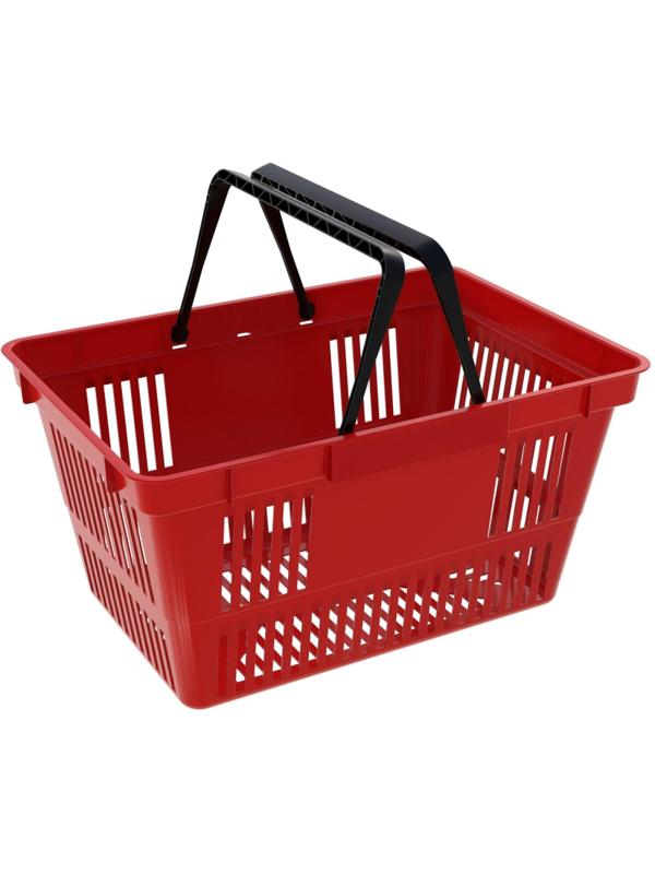 Корзина покупательская ИД пластик с 2-мя ручками на 22 л (5 шт/уп) красная