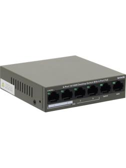 Коммутатор Tenda TEF1106P-4-63W (PoE, неуправл., 10/100 Mbps)