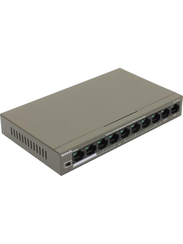 Коммутатор Tenda TEF1110P-8-63W (PoE, неуправл., 10/100 Mbps)