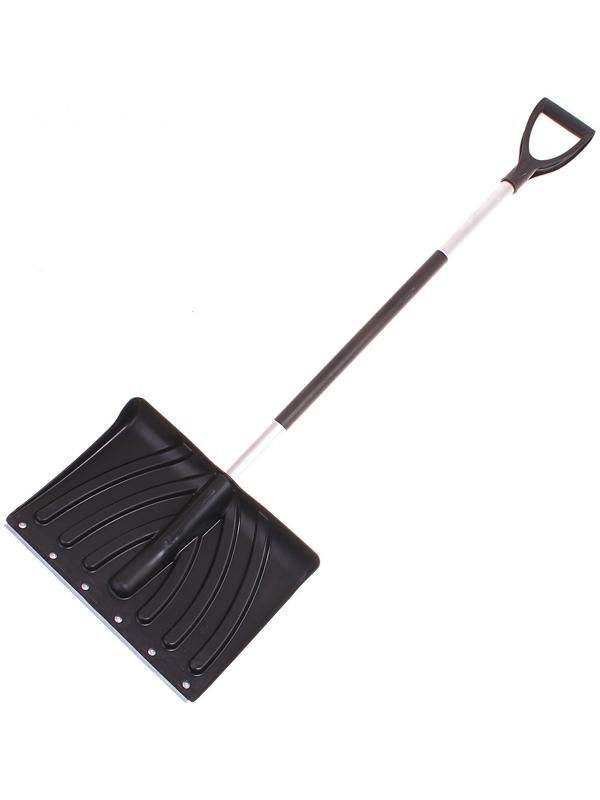 Лопата пластиковая, ковш 440 × 315 мм, с металлической планкой, черенок, «Крепыш»