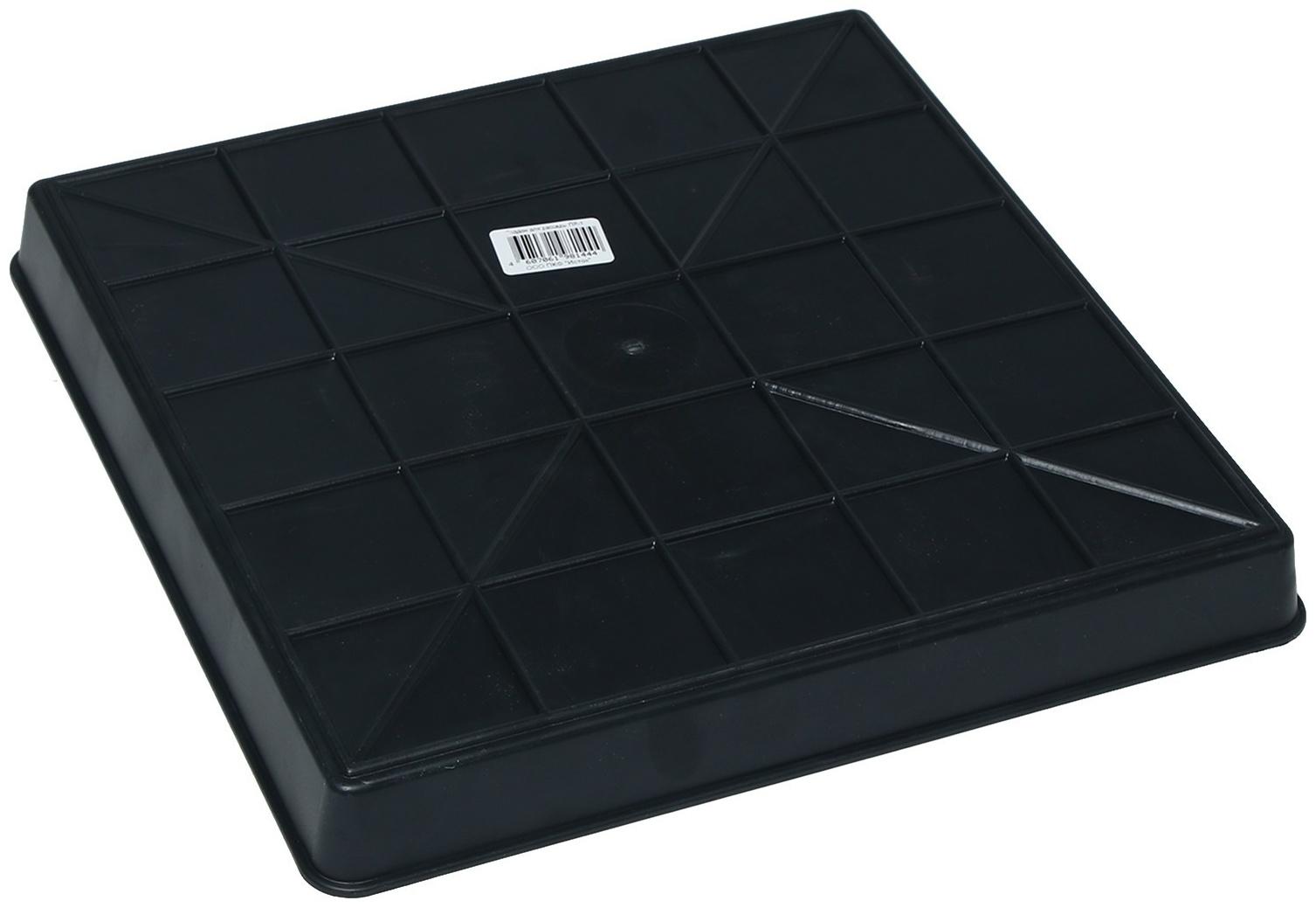 Поддон для рассады, 26.6 × 26.5 × 3 см, пластик, чёрный