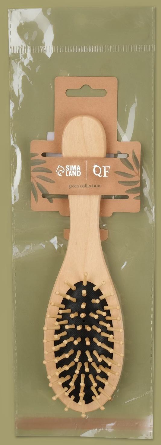 Расчёска массажная «Натурель», 6 × 22 см, цвет «светлое дерево»