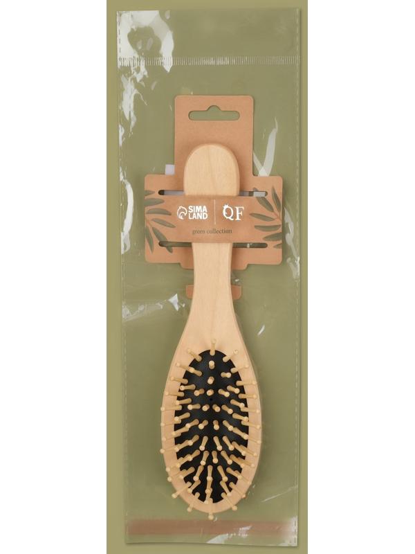 Расчёска массажная «Натурель», 6 × 22 см, цвет «светлое дерево»