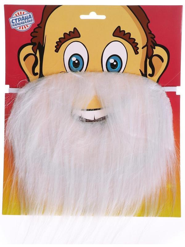 Карнавальная борода, на блистере, цвет белый
