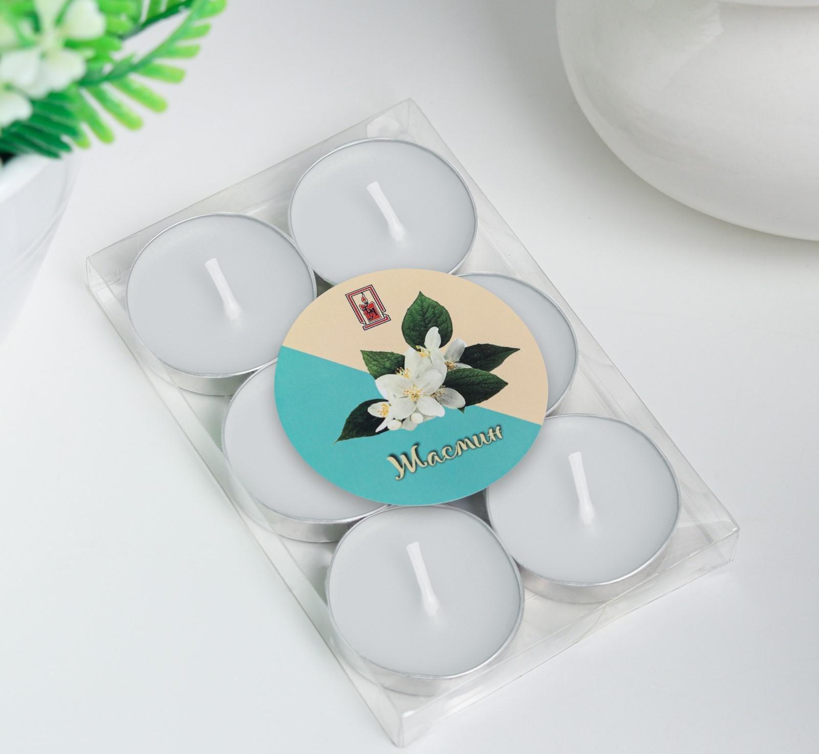 Набор свечей чайных ароматических, 6 шт, жасмин