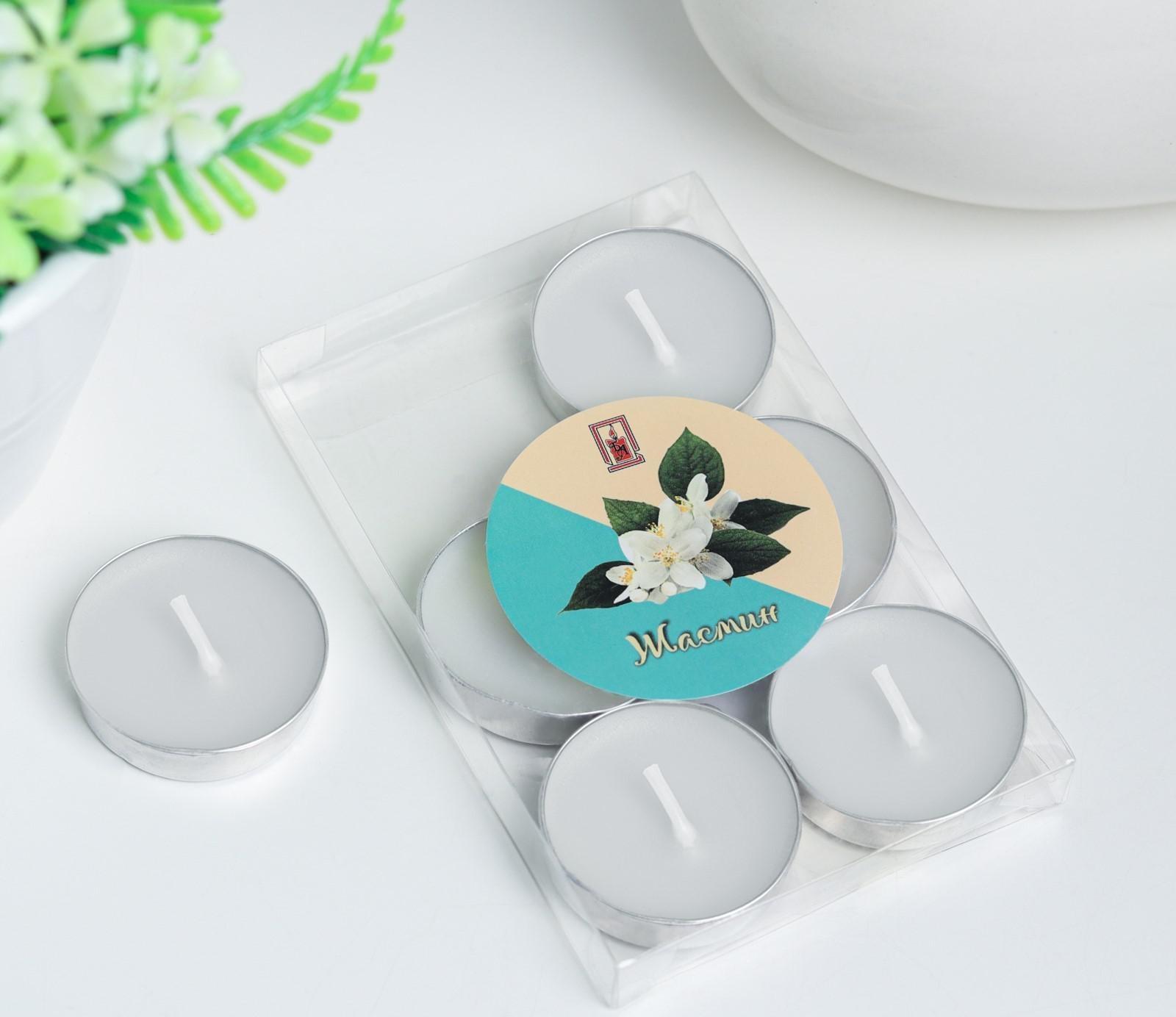 Набор свечей чайных ароматических, 6 шт, жасмин