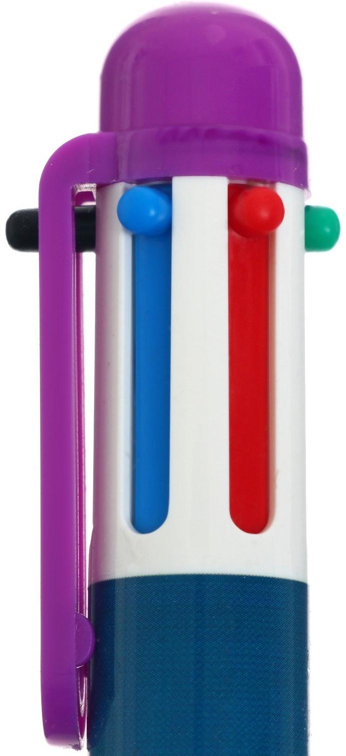 Ручка шариковая автоматическая, 6-ти цветная, 