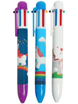 Ручка шариковая автоматическая, 6-ти цветная, 