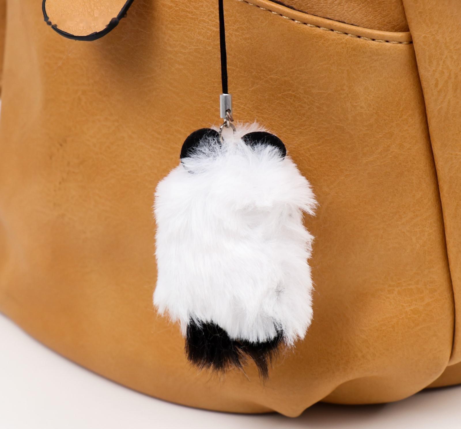 Пушистик на подвеске Чёрные ушки и ножки с бубенчиком