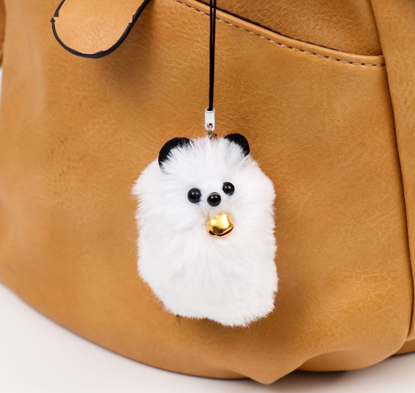 Пушистик на подвеске Чёрные ушки и ножки с бубенчиком