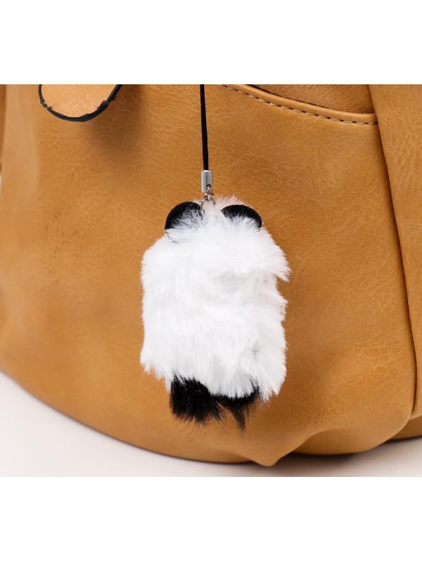 Пушистик на подвеске Чёрные ушки и ножки с бубенчиком