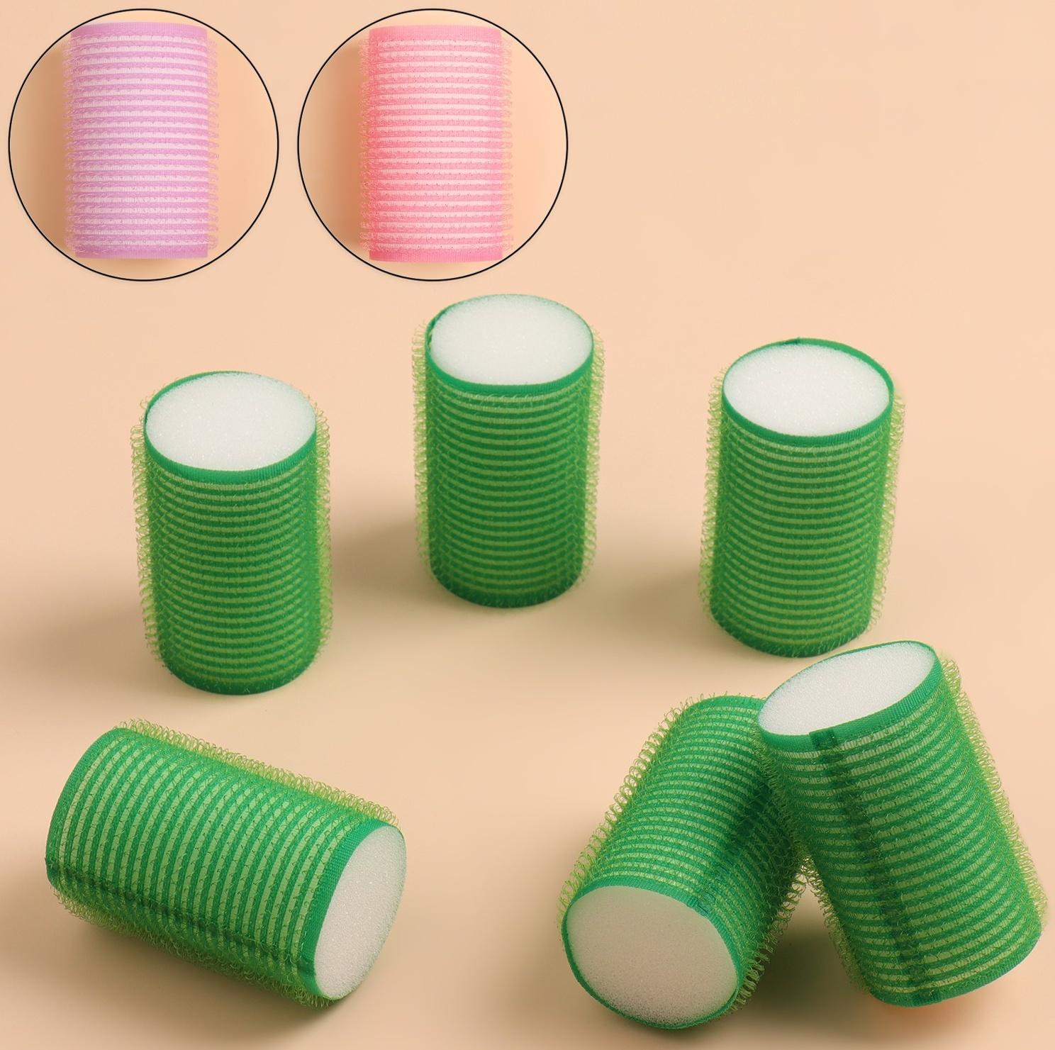 Бигуди «Липучка», d = 3,5 см, 6 см, 6 шт, цвет МИКС