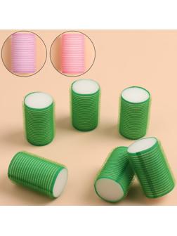 Бигуди «Липучка», d = 3,5 см, 6 см, 6 шт, цвет МИКС