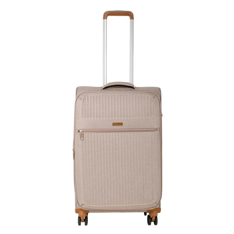 Чемодан средний тканевый облегченный,(2-ой) Beige бежевый (24), Р1913