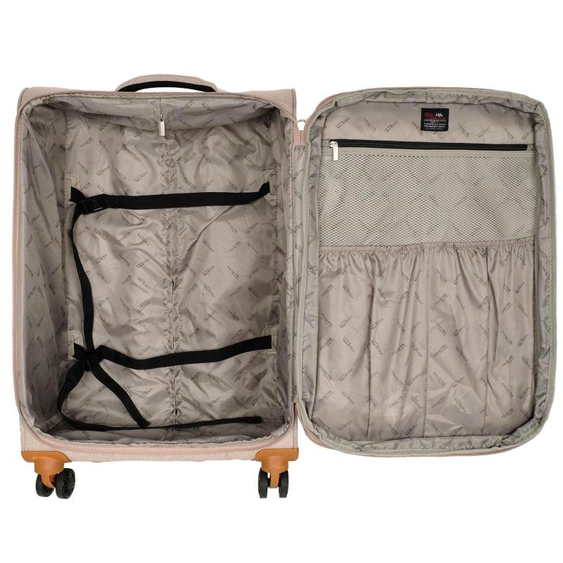 Чемодан средний тканевый облегченный,(2-ой) Beige бежевый (24), Р1913