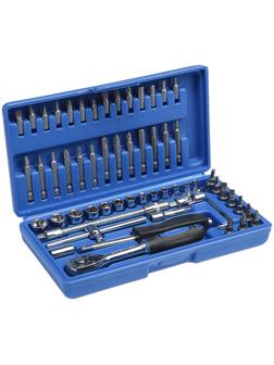 Набор инструментов в кейсе ТУНДРА, автомобильный, CrV, 1/4