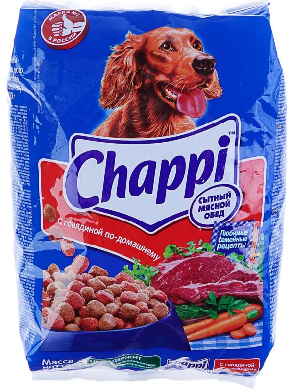 Сухой корм Chappi для собак, с говядиной по-домашнему, 600 г