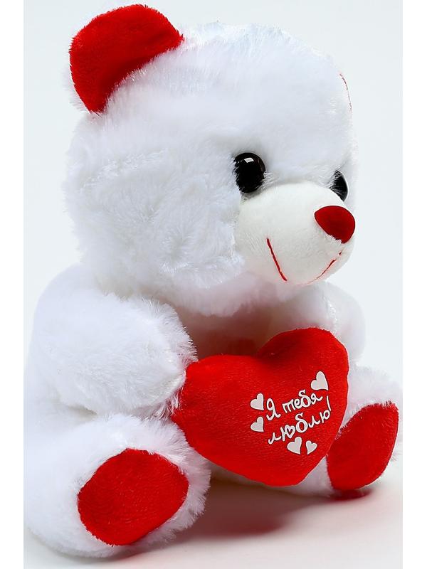Мягкая игрушка «Я тебя люблю», мишка с сердечком, сердца, 17 см
