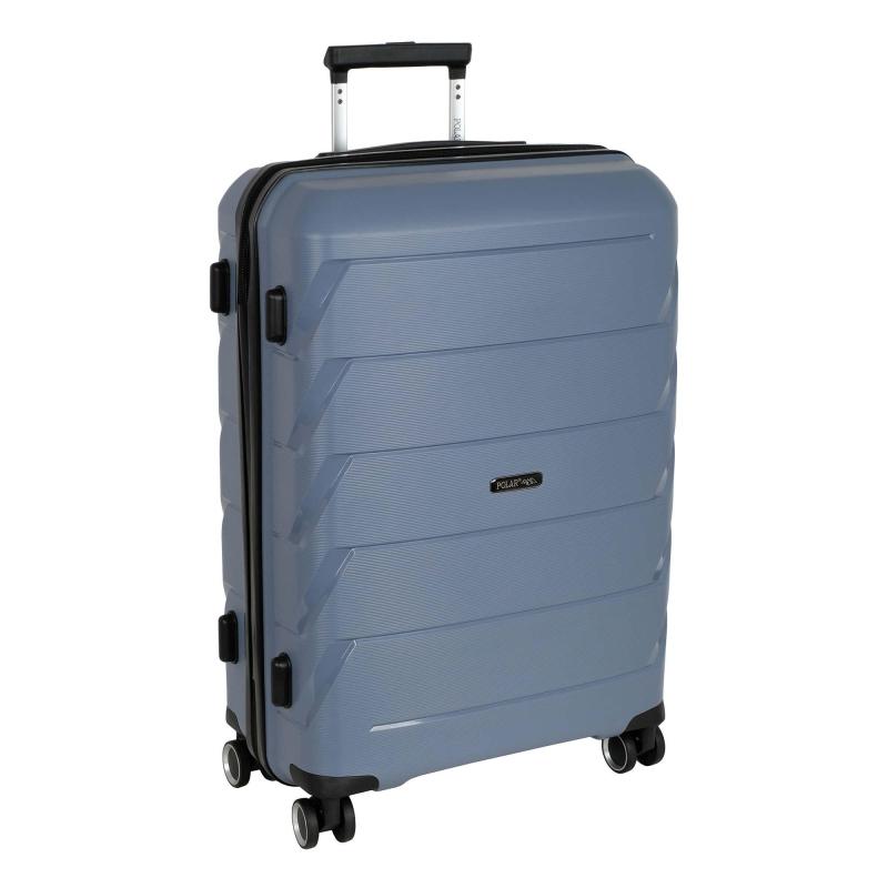 Чемодан РР819 (2-ой) Grey серый (24) пластик PP (полипропилен)  средний