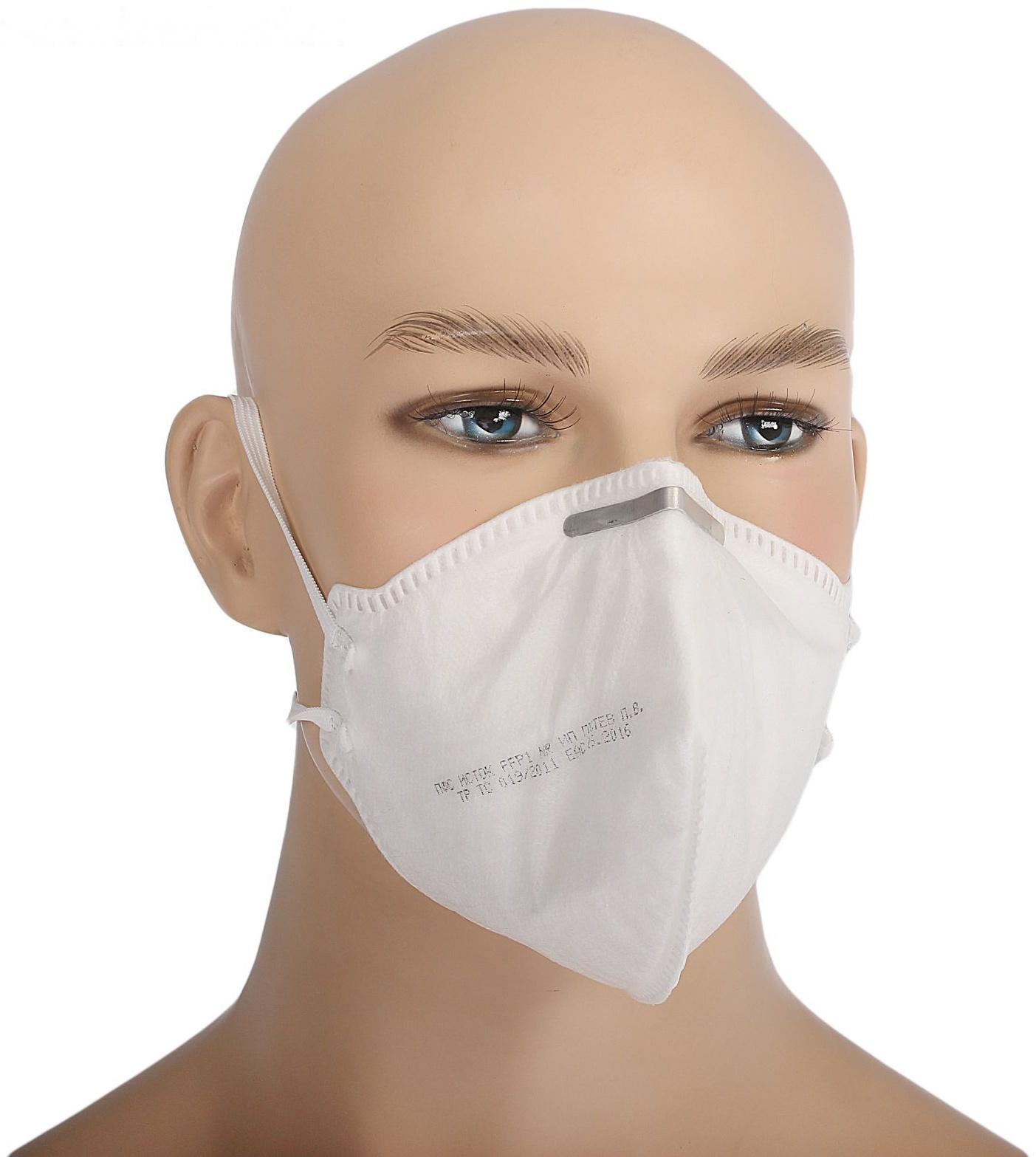 Полумаска фильтрующая складная  FFP1  в индивидуальной упаковке