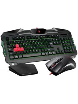 Игровой набор A4 Bloody Q2100/B2100 (Q210+Q9), клавиатура+мышь, проводной,мембранный,черный