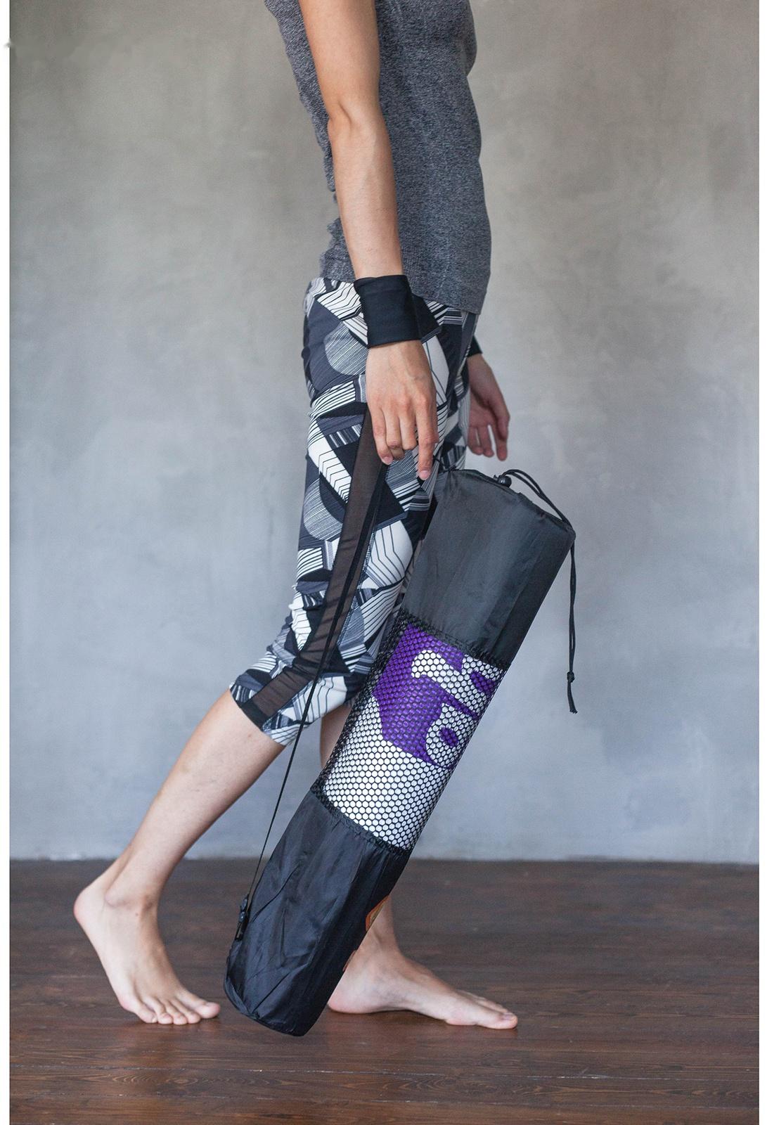 Чехол для йога-коврика, 68 × 22 см (для толщины до 6 мм), цвет чёрный