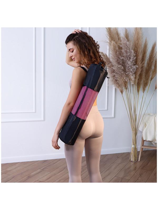 Чехол для йога-коврика, 68 × 22 см (для толщины до 6 мм), цвет чёрный