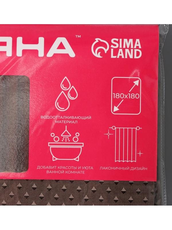 Штора для ванны Доляна «Шоколад», 180×180 см, полиэстер