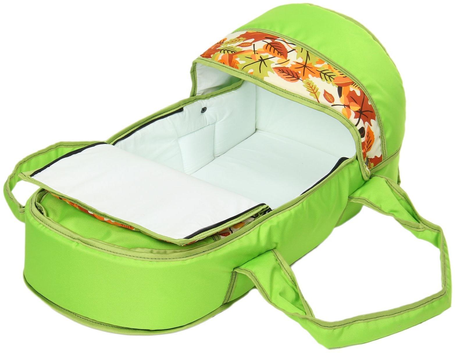 Коляска-трансформер «Гном», пластиковые колёса, оттенки зелёного, рисунок МИКС