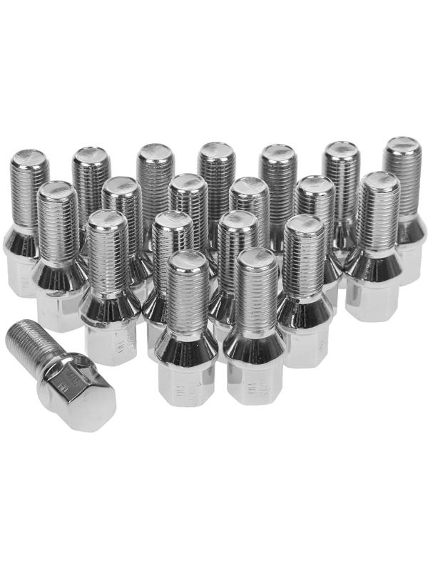 Болт 14x1.5 мм, длина 55/28 мм, под ключ 17 мм, конус, хром