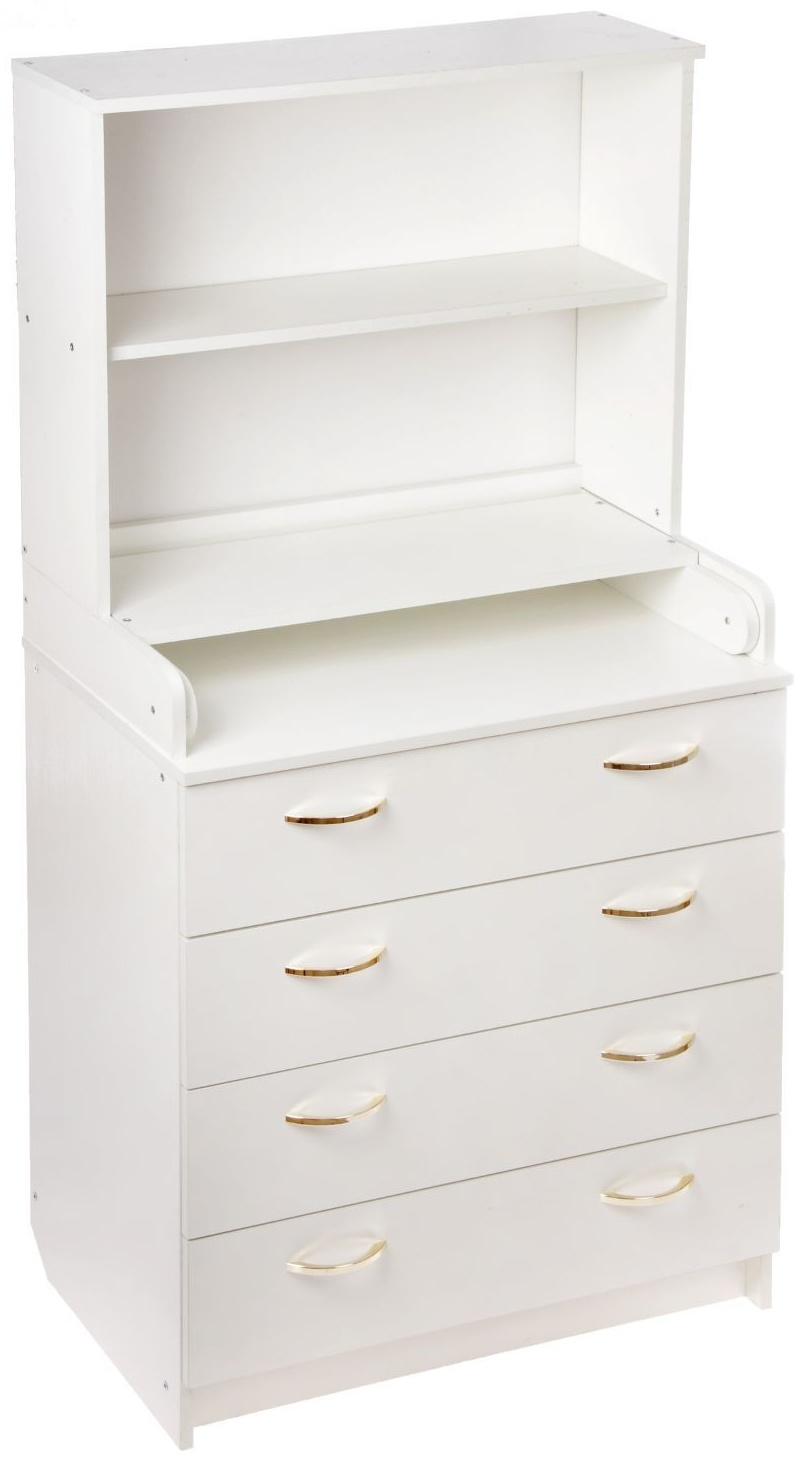 Комод детский с пеленальным столиком «КР 80 К/4 ЛДСП», полка, 4 выдвижных ящика, цвет белый