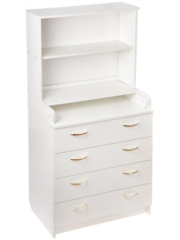 Комод детский с пеленальным столиком «КР 80 К/4 ЛДСП», полка, 4 выдвижных ящика, цвет белый