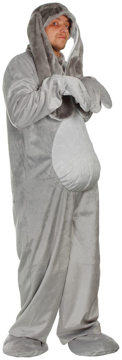 Карнавальный костюм «Заяц», взрослый, комбинезон, шапка, р. 50-52, рост 180 см