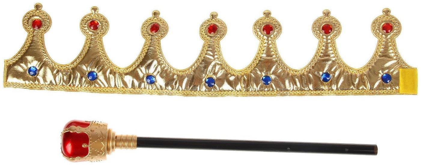 Карнавальный набор «Царский», 2 предмета: корона, скипетр