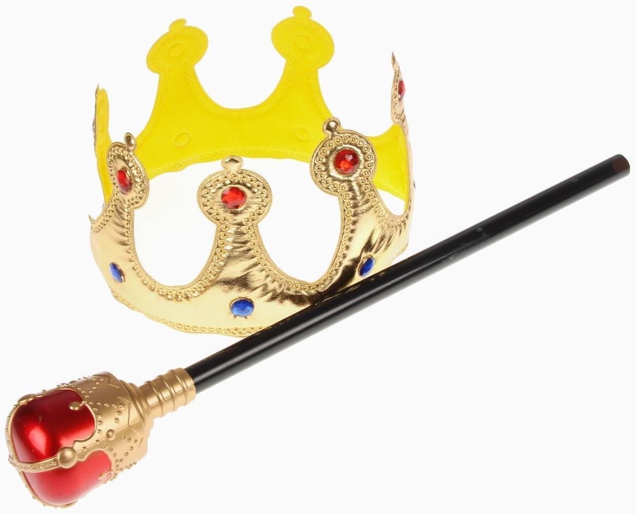 Карнавальный набор «Царский», 2 предмета: корона, скипетр